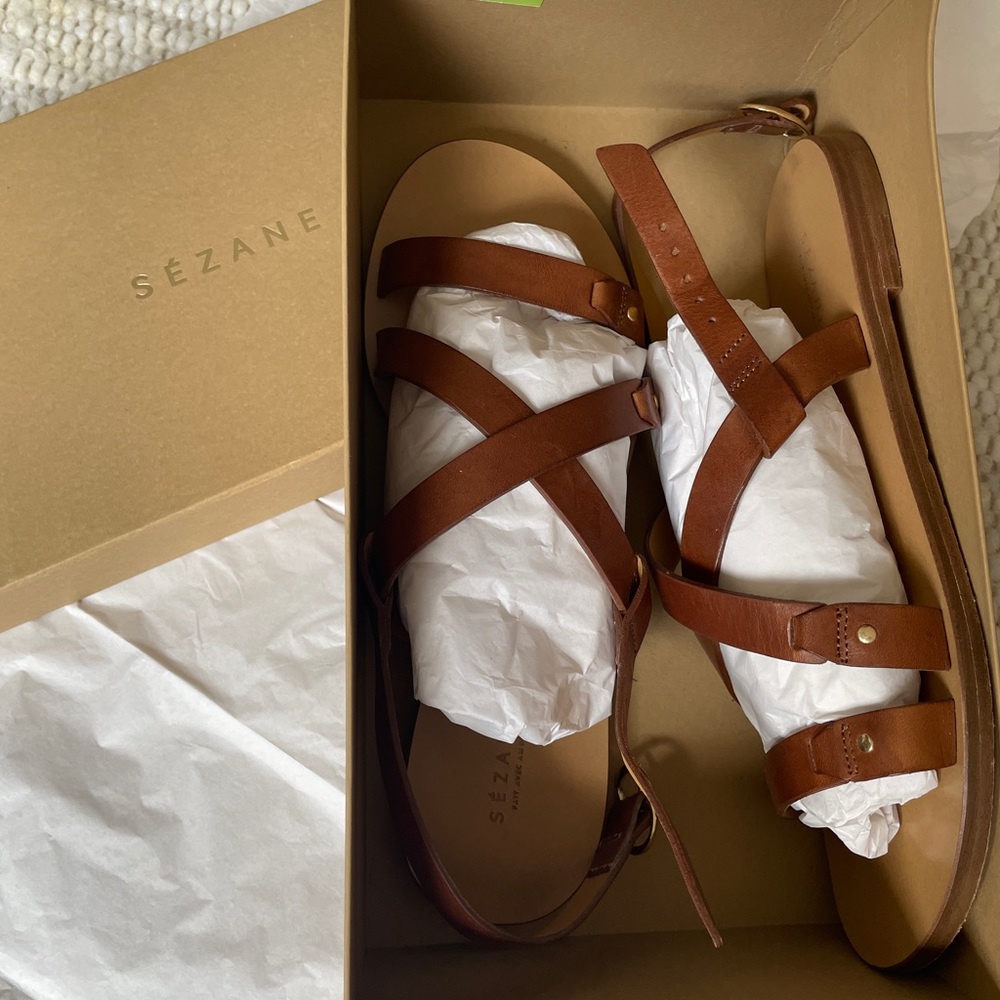 Sezane leather sandals